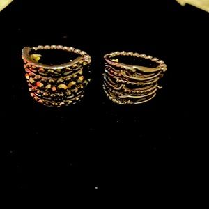 🌞2 Paparazzi Black Jeweled Stretch Rings